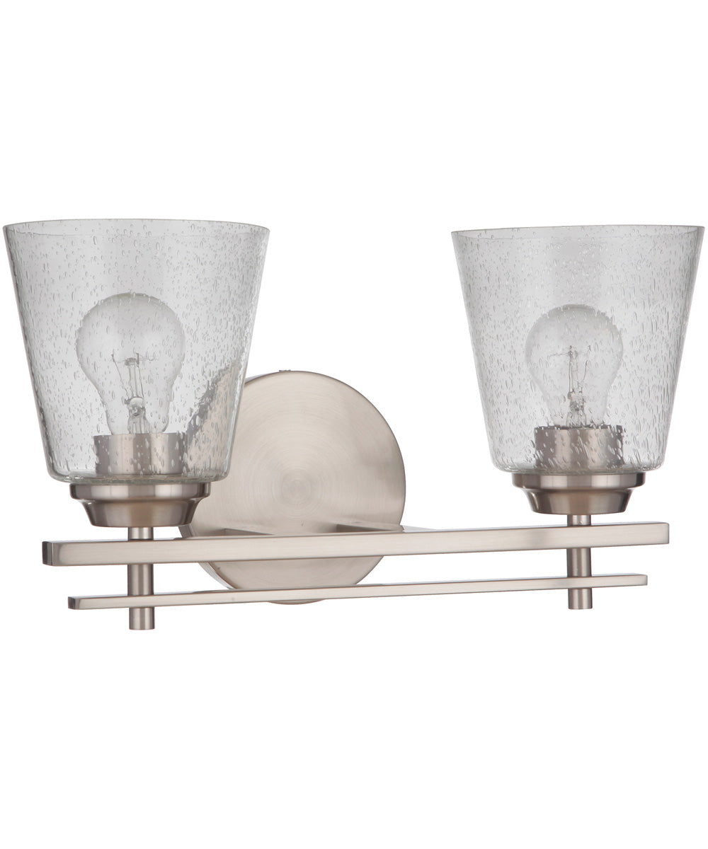 Drake 2-Light Bath Vanity Light Brushed Polished Nickel