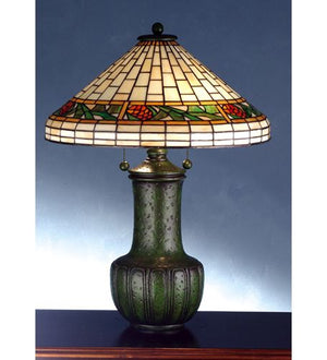 25"H Bigelow Pinecone/Grueby  Tiffany Table Lamp