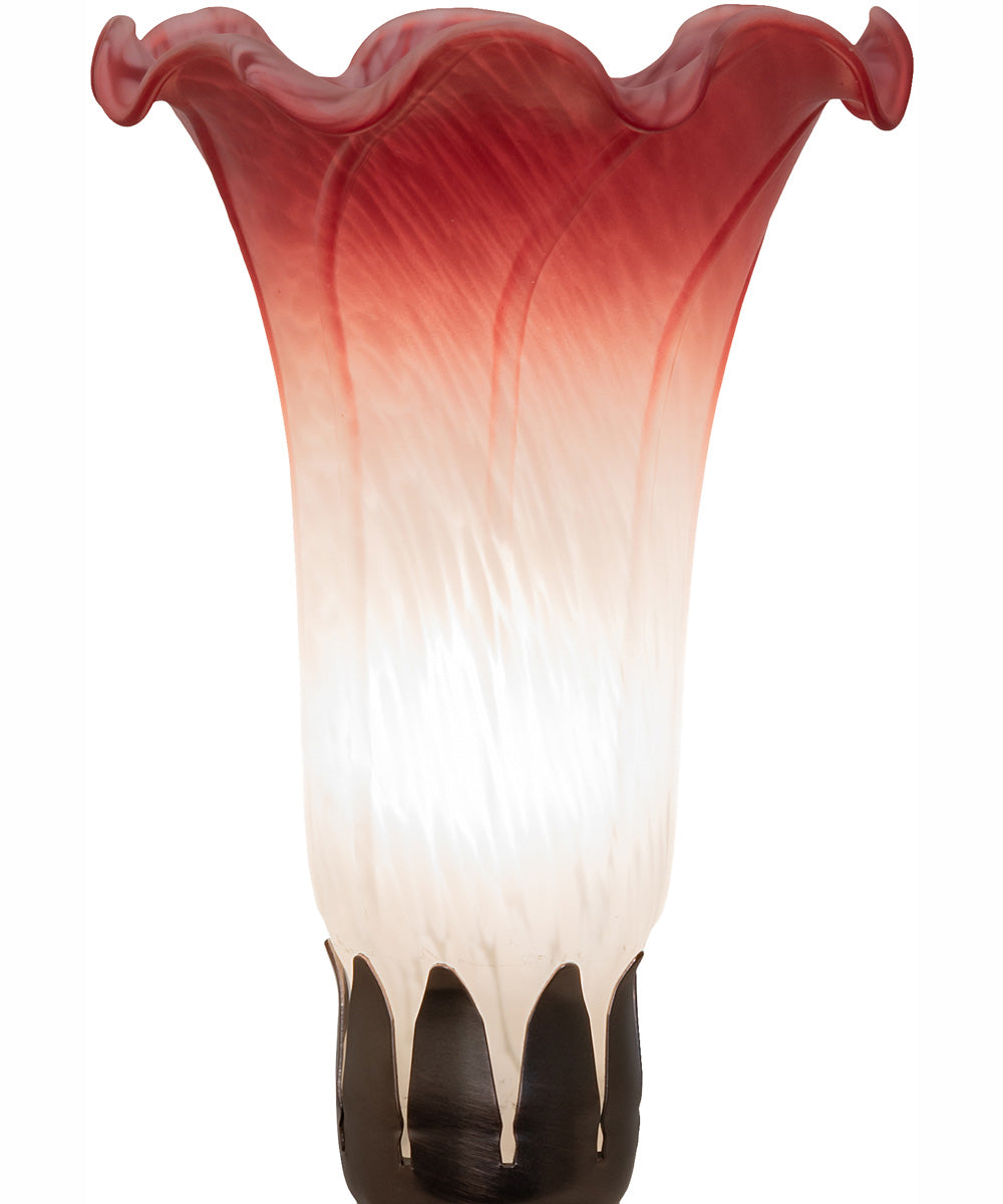 8" High Pink/White Tiffany Pond Lily Victorian Accent Lamp