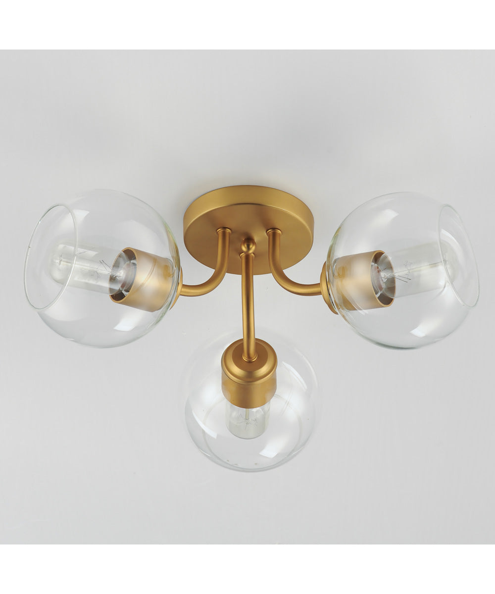 Knox 3-Light Semi-Flush Mount Natural Aged Brass