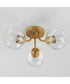 Knox 3-Light Semi-Flush Mount Natural Aged Brass