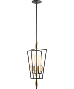 Wings 4-Light Pendant Black / Satin Brass