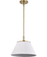 Dover 1-Light Pendant White / Vintage Brass