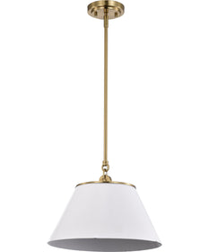 Dover 1-Light Pendant White / Vintage Brass