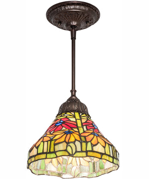 8" Wide Tiffany Poinsettia Mini Pendant