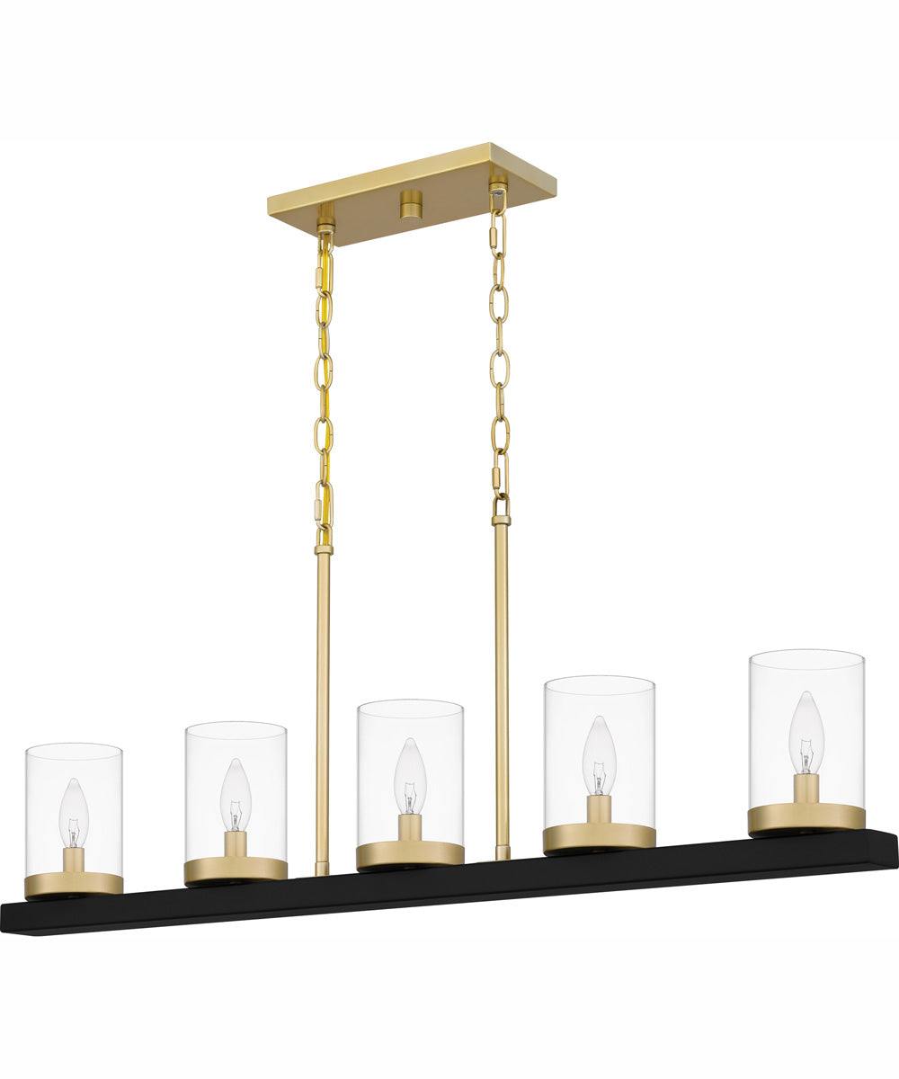 Greeley Medium 5-light Island Light Matte Black