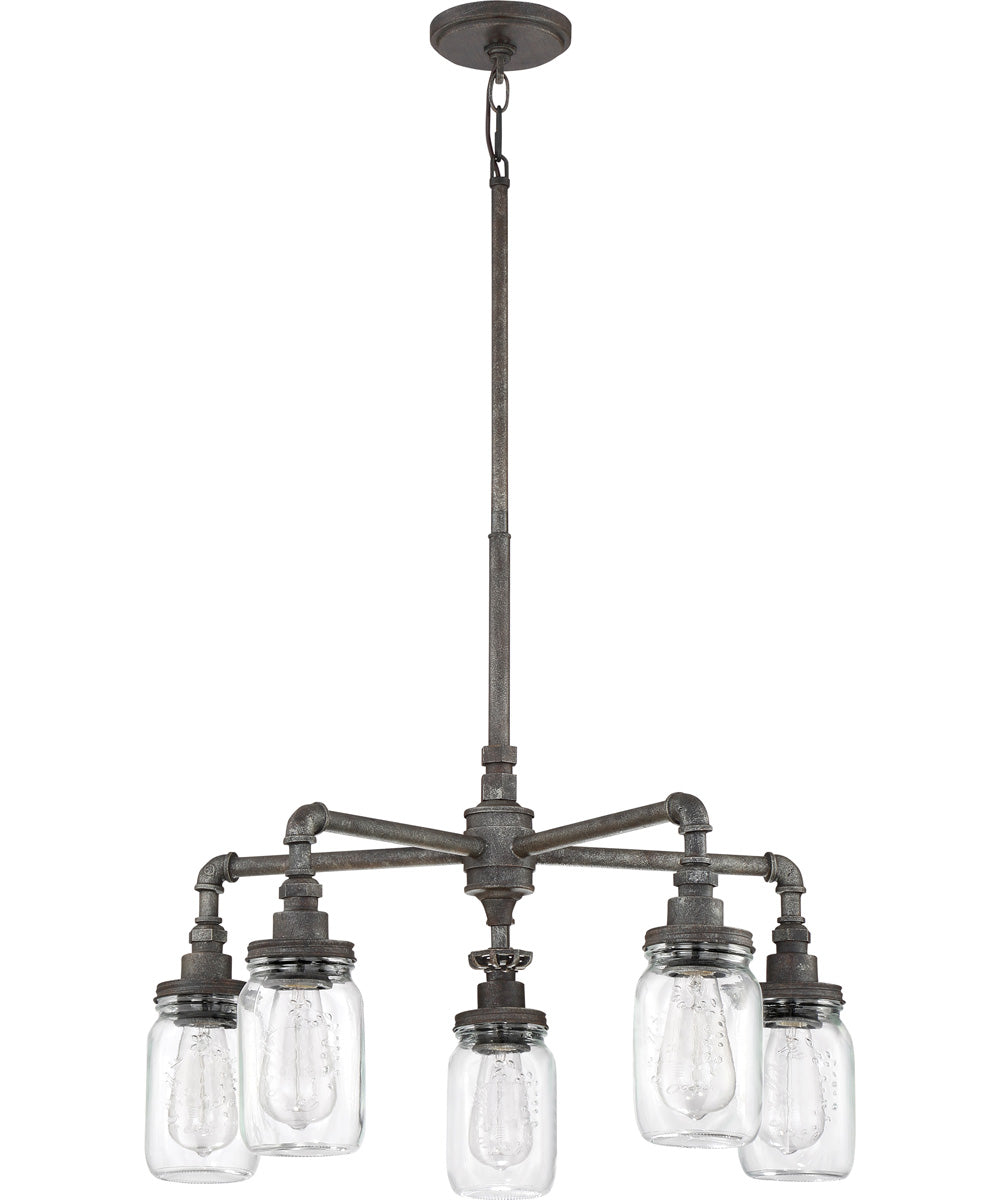 Squire 5-light Chandelier Rustic Black