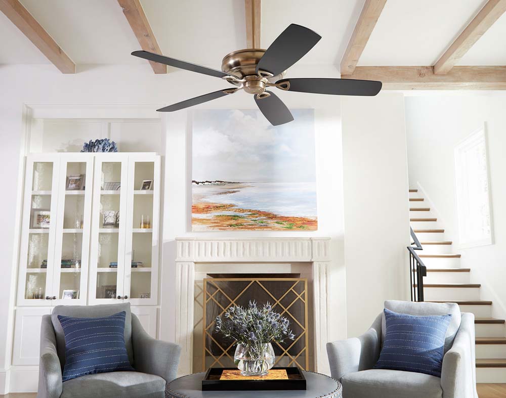 62"W Alto Ceiling Fan Aged Brass