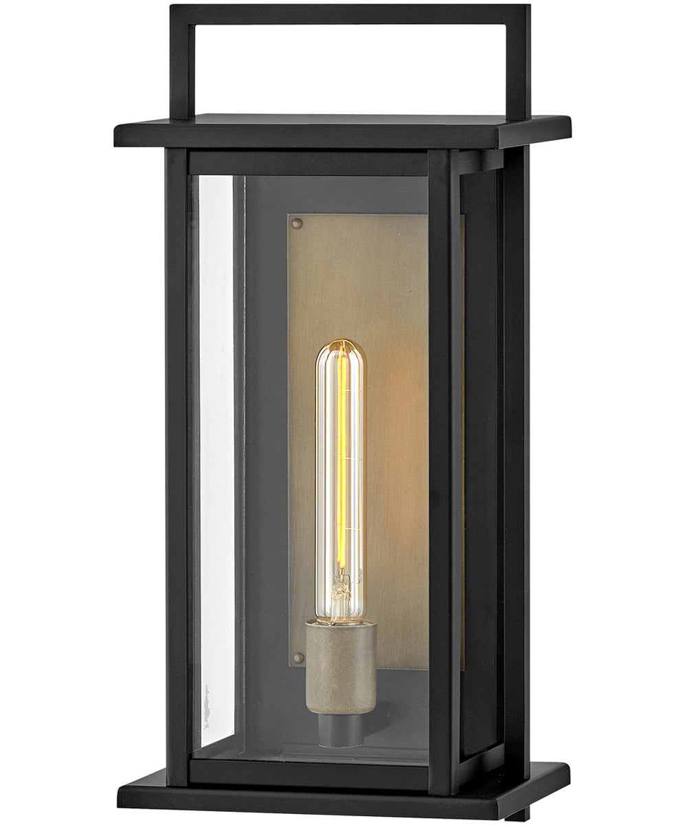 Langston 1-Light Medium Outdoor Wall Mount Lantern in Black
