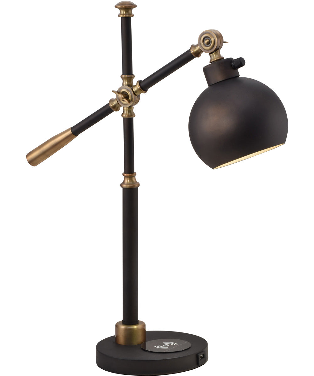 23 Inch H Dome Multi-Direction Desk Lamp With Wireless And Usb Charger