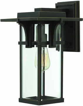 15"H Manhattan 1-Light Outdoor Wall Light Oil Rubbed Bronze