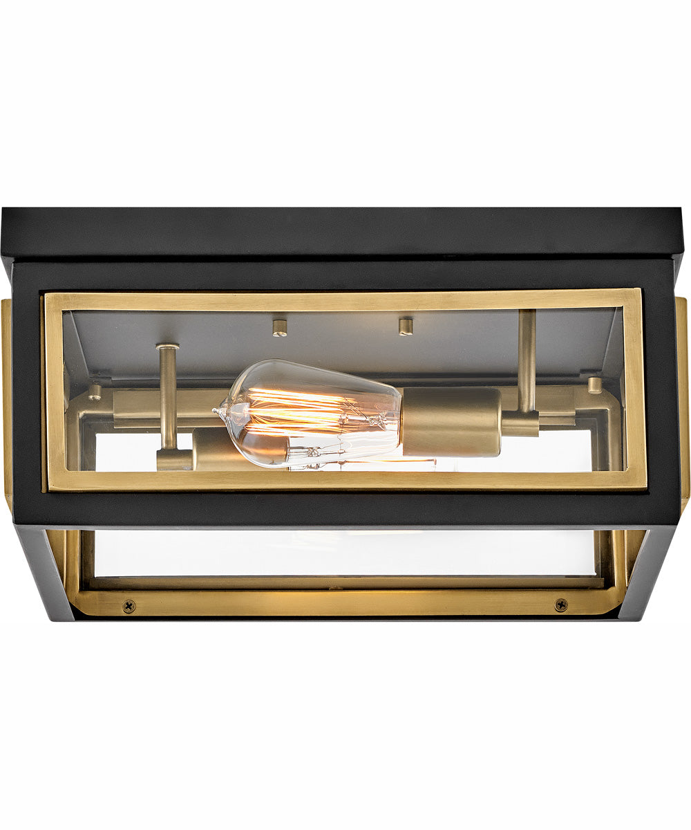 Shaw 2-Light Medium Flush Mount in Black