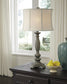 34"H Alinae Poly Table Lamp Antique Gray