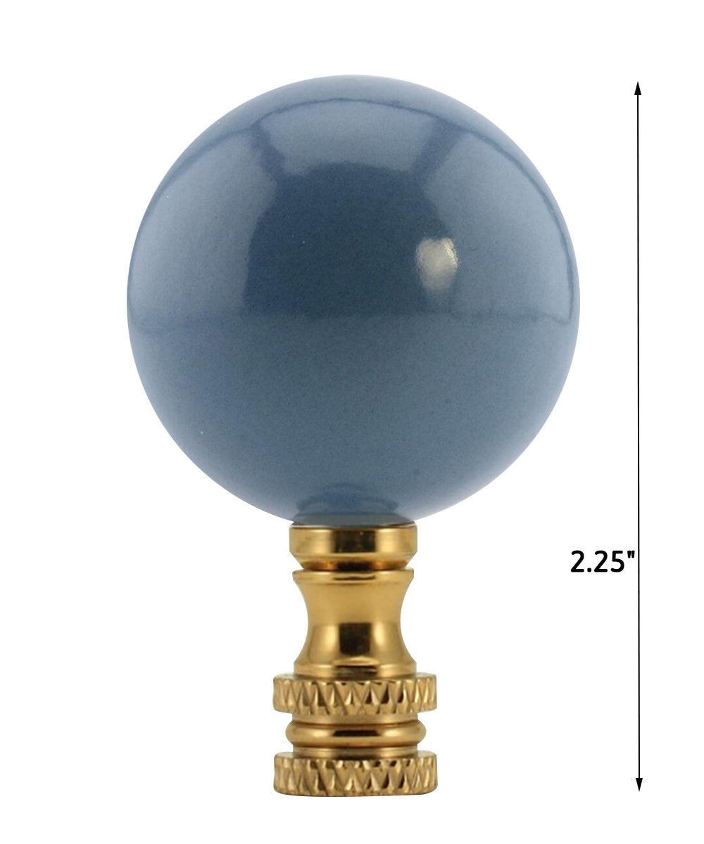 Sky Blue Ceramic Ball Lamp Finial 2.25"h