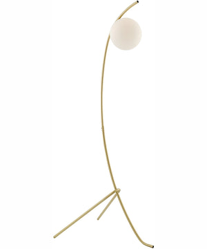 Lancy 1-Light Floor Lamp Gold/Frost Glass Shade