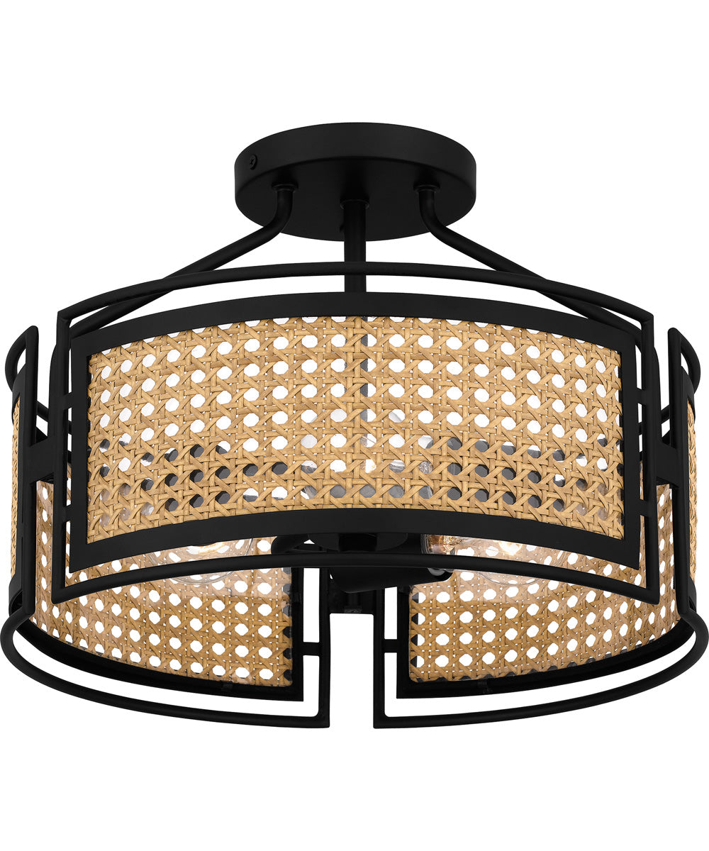 Priya Medium 3-light Semi Flush Mount Matte Black