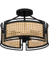 Priya Medium 3-light Semi Flush Mount Matte Black