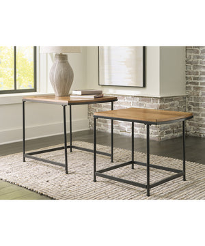 Drezmoore Nesting End Tables (2/CN) Light Brown/Black