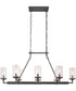 Gresham 8-Light Clear Seeded Glass Farmhouse Chandelier Light Graphite