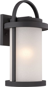 18"H Willis 1-Light LED Outdoor Textured Black / Antique White