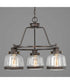 Judson 3-Light Clear Glass Farmhouse Chandelier Light Antique Bronze