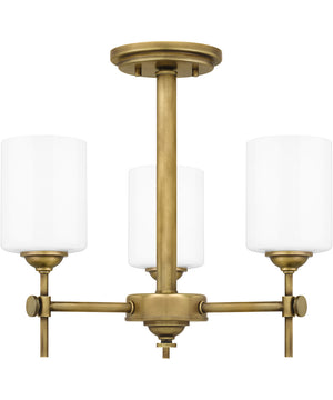 Aria 3-light Semi Flush Mount Weathered Brass
