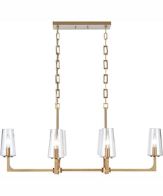 Fitzroy 36'' Wide 6-Light Linear Chandelier - Lacquered Brass
