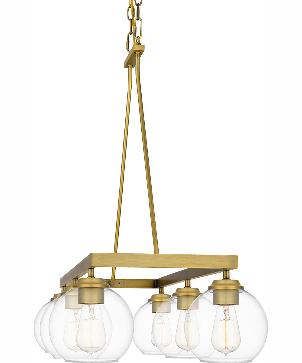 Celadon Medium 6-light Island Light Aged Brass