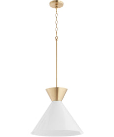 Beldar 1-light Pendant Aged Brass w/ Gloss Opal
