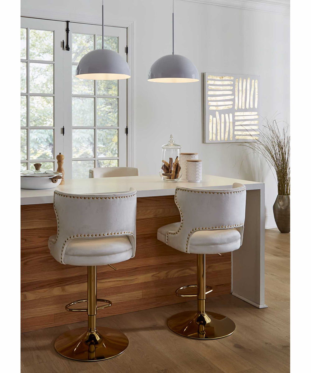 Perimeter 1-Light Mid-Century Modern Pendant with metal Shade White