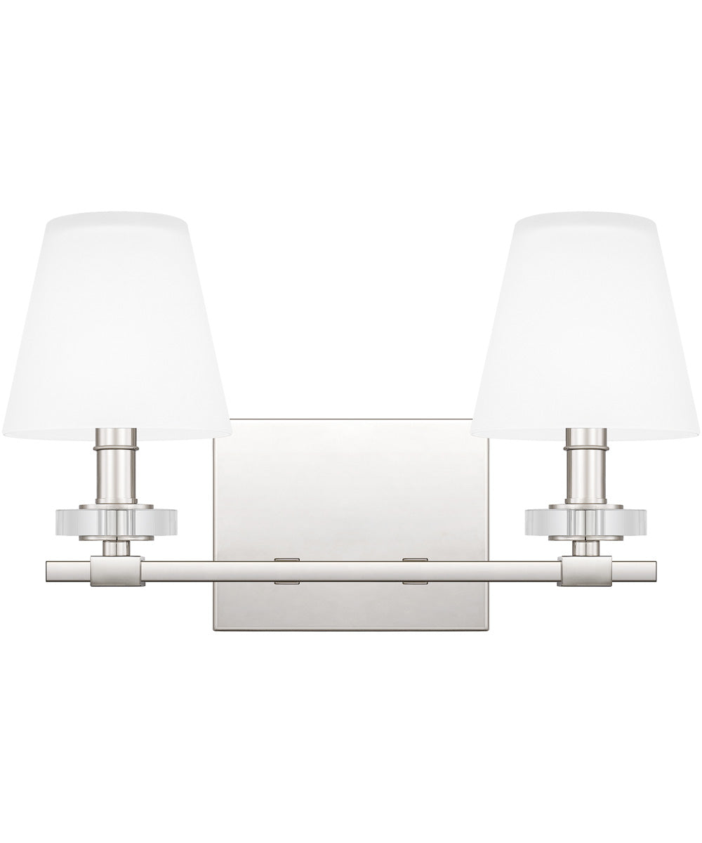 Kelsey Glen Medium 2-light Bath Light Polished Nickel