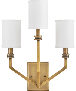 Moore 3-Light Medium Sconce in Heritage Brass