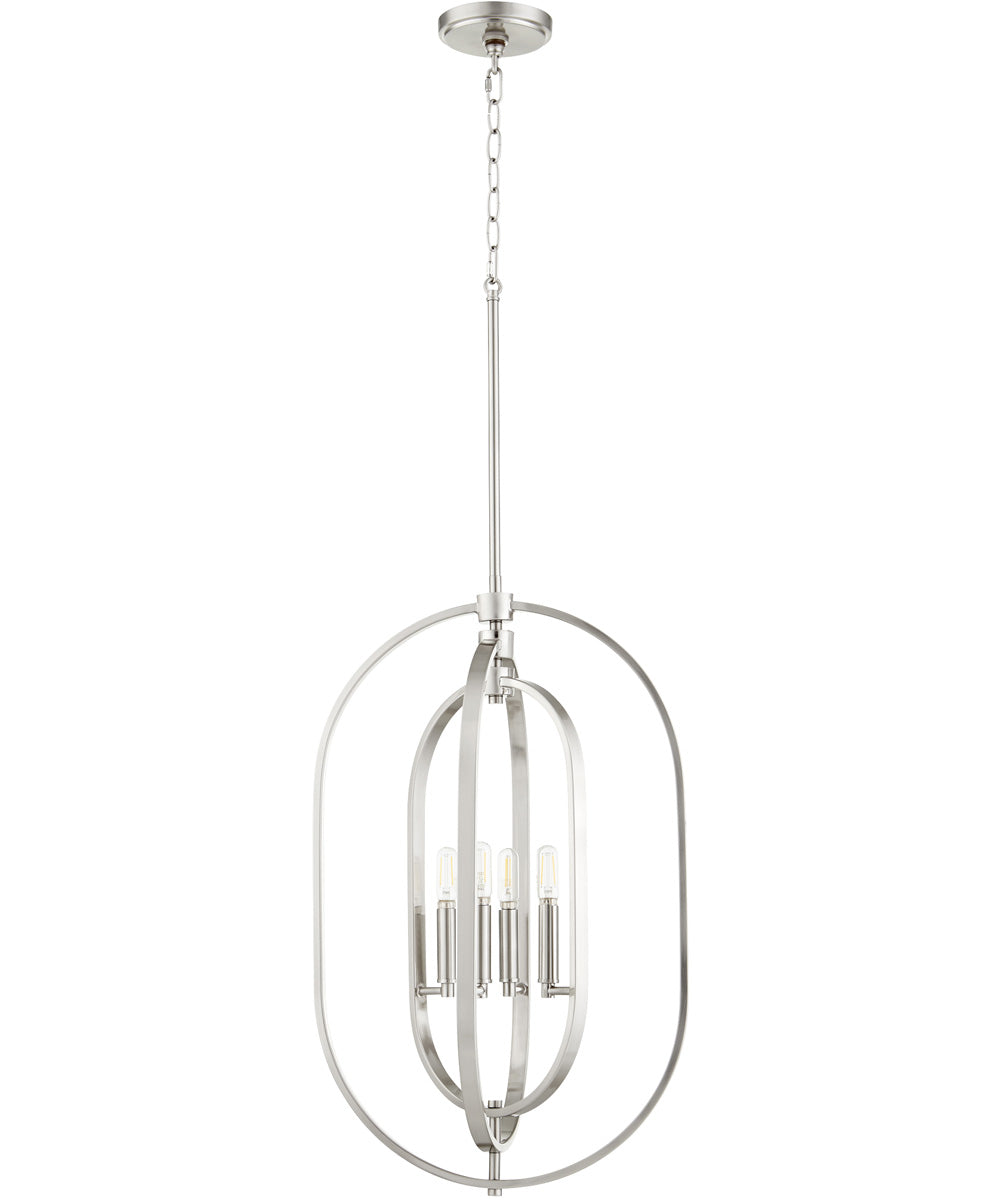 16"W 4-light Pendant Satin Nickel