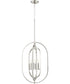 16"W 4-light Pendant Satin Nickel