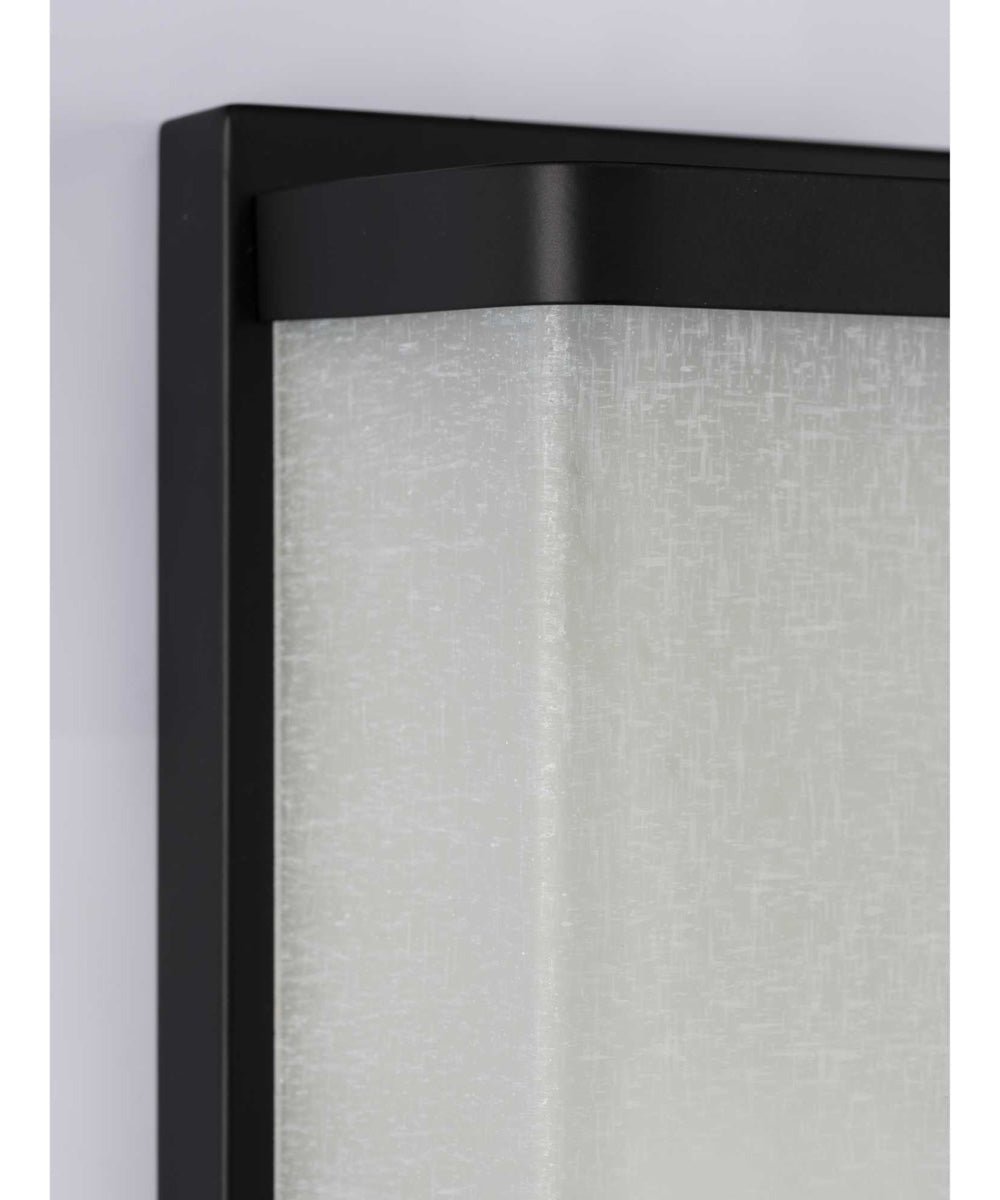 1-Light Linen Glass Wall Sconce Matte Black