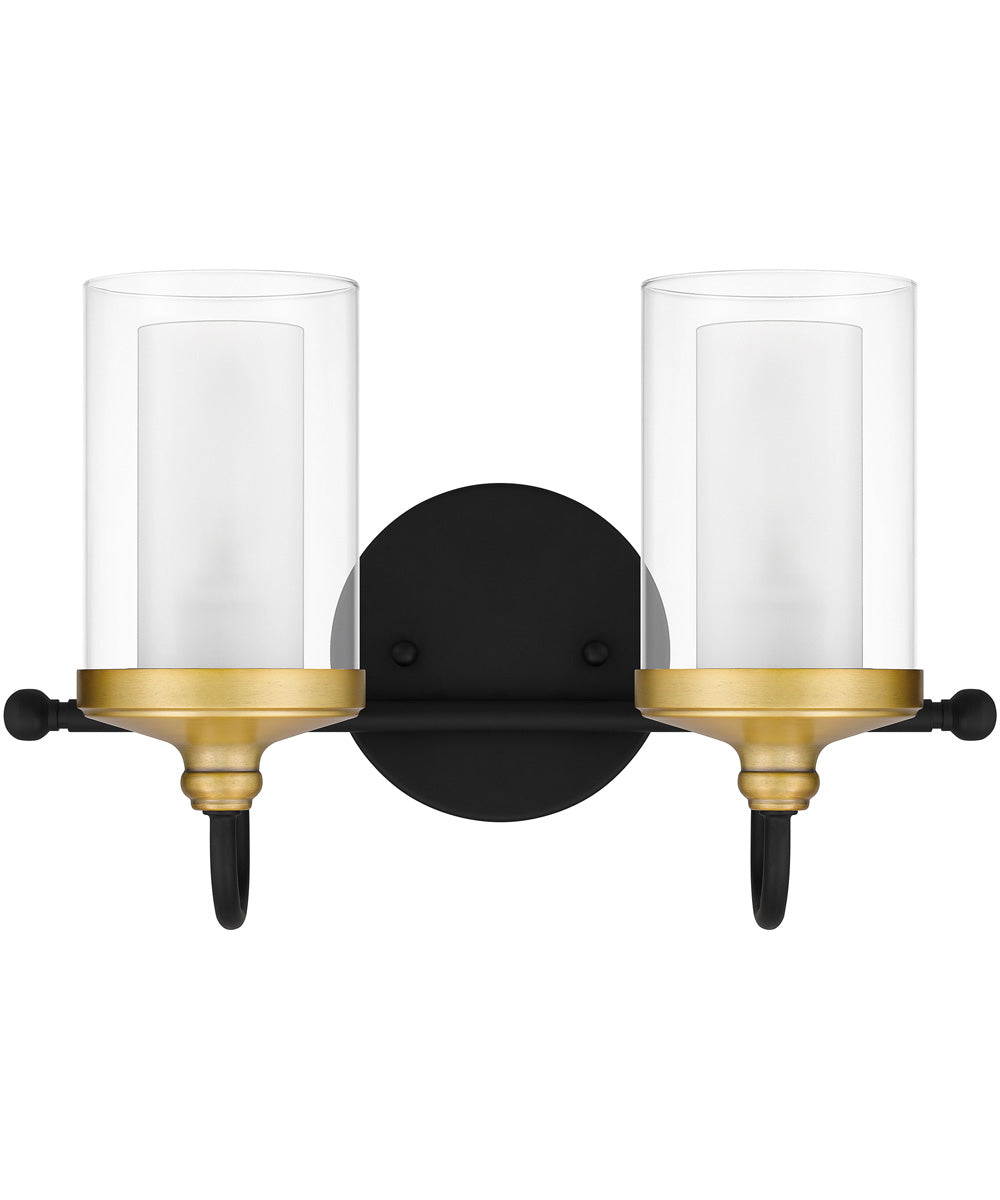 Rowland Medium 2-light Bath Light Matte Black