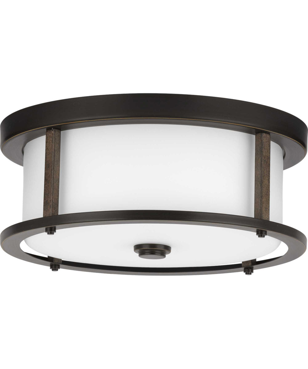 Mast 2-Light 13" Flush Mount Antique Bronze