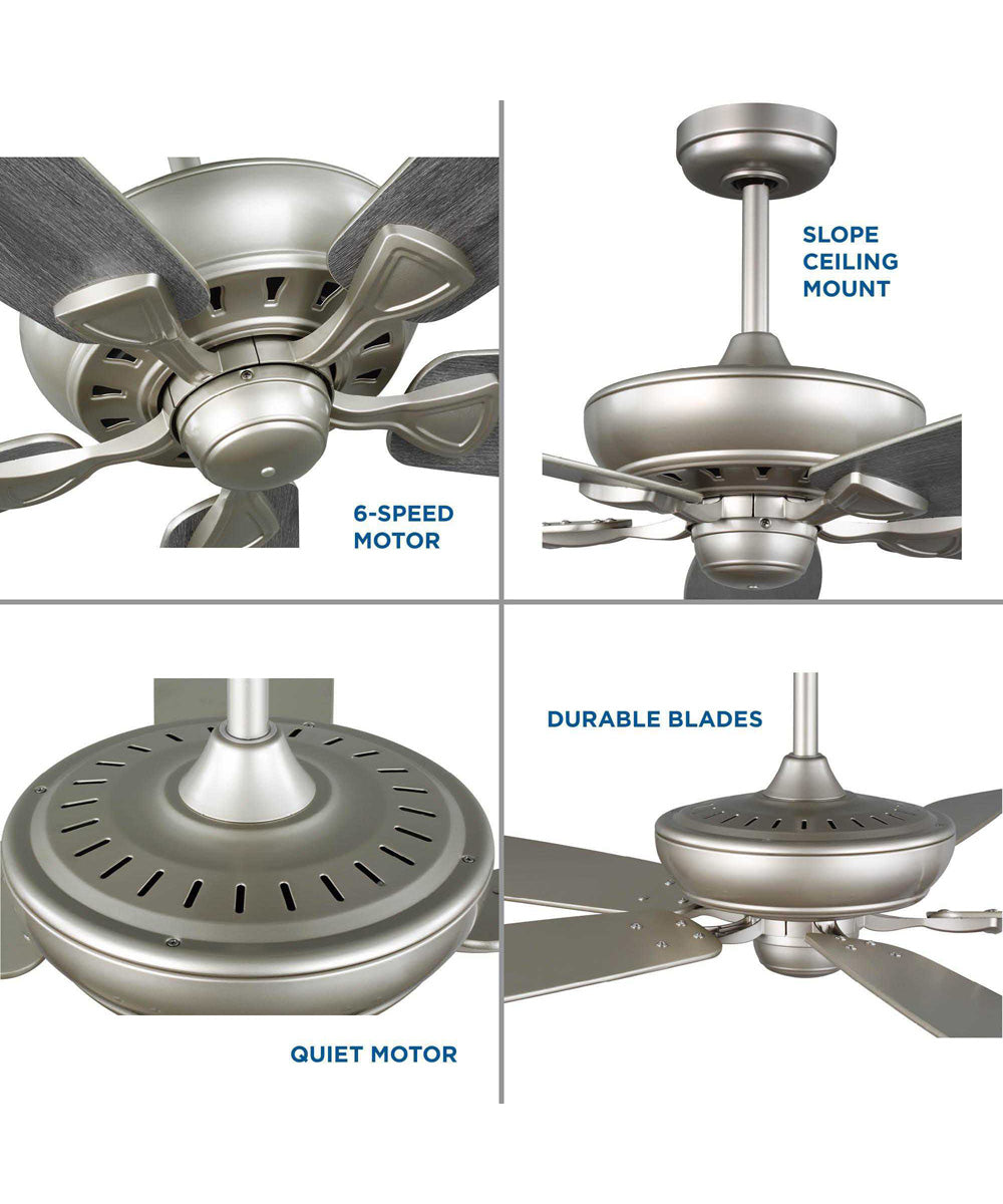 Kennedale 72-Inch 5-Blade DC Motor Transitional Ceiling Fan Grey Weathered Wood/Silver Painted Nickel