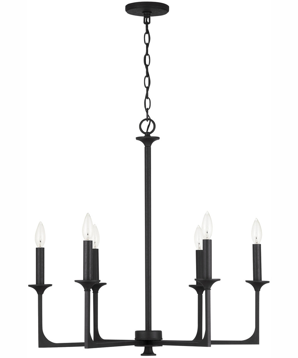 Clint 6-Light Chandelier Black Iron