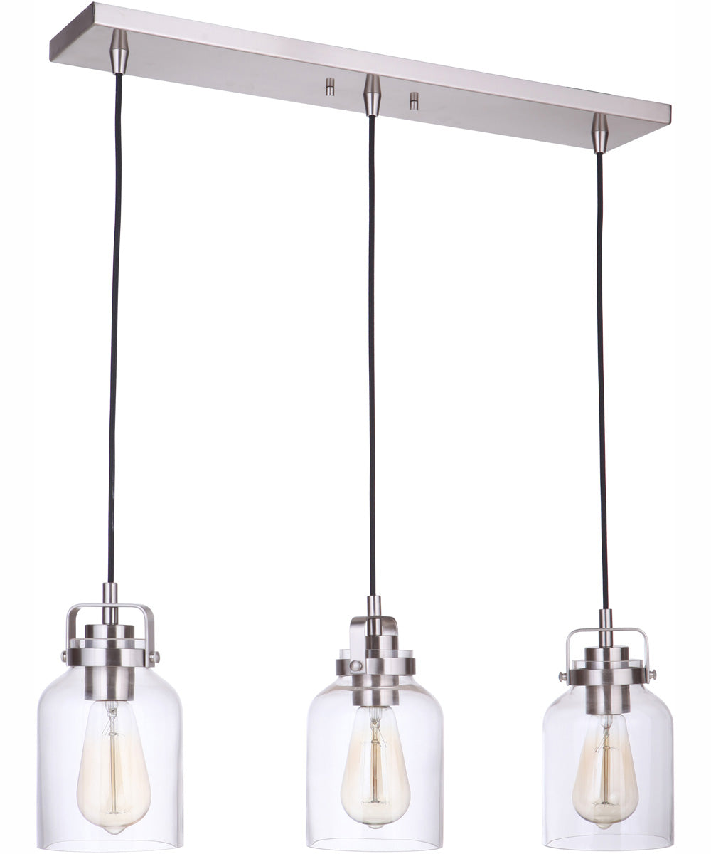 Foxwood 3-Light Pendant Brushed Polished Nickel