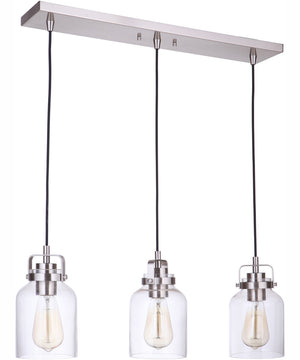 Foxwood 3-Light Pendant Brushed Polished Nickel