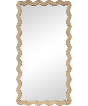 Oak Ripple Wall Mirror - Medium Oak