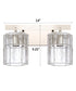14"W Sloane 2-Light Vanity Polished Nickel with Clear Grooved Glass