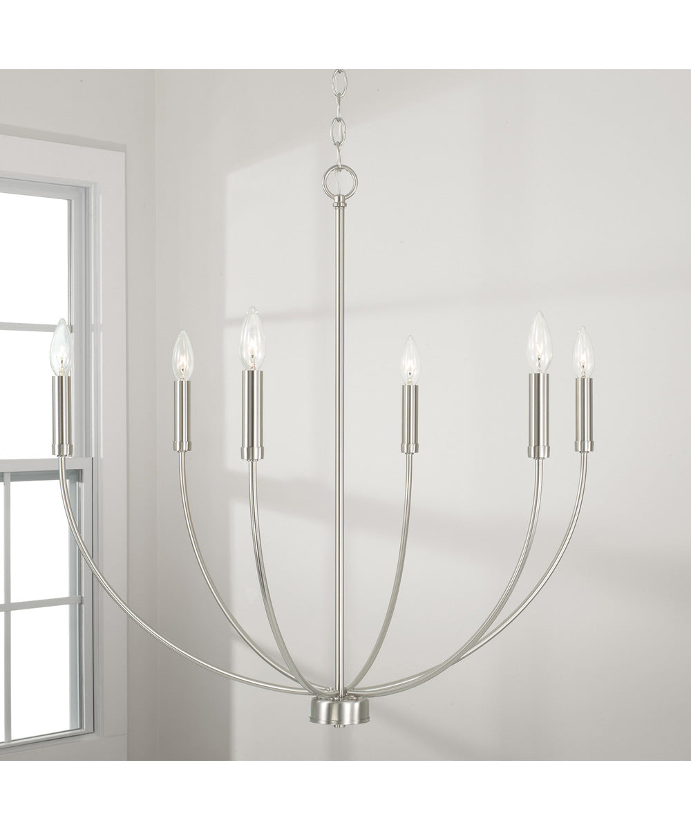 Ansley 6-Light Chandelier Brushed Nickel