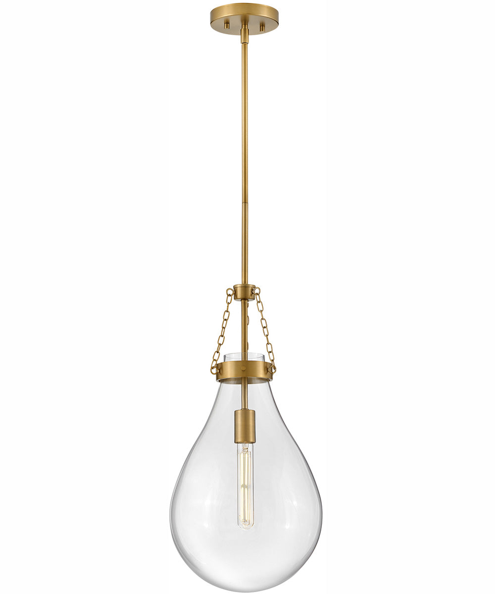 Eloise 1-Light Small Pendant in Lacquered Brass