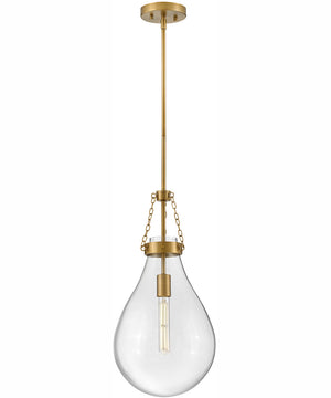 Eloise 1-Light Small Pendant in Lacquered Brass