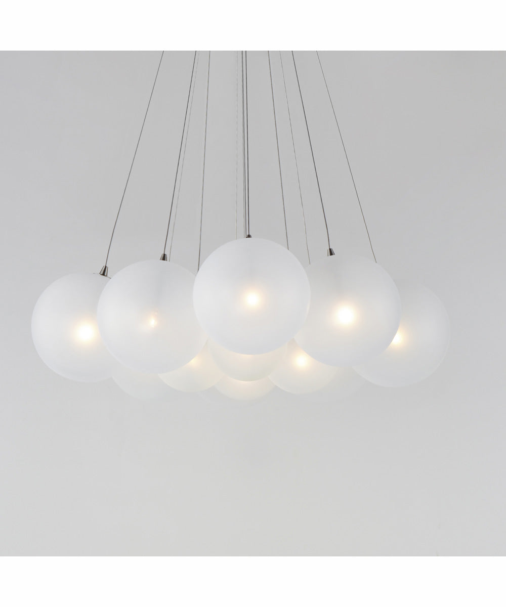 Burst 12-Light LED Pendant - Frost Satin Nickel