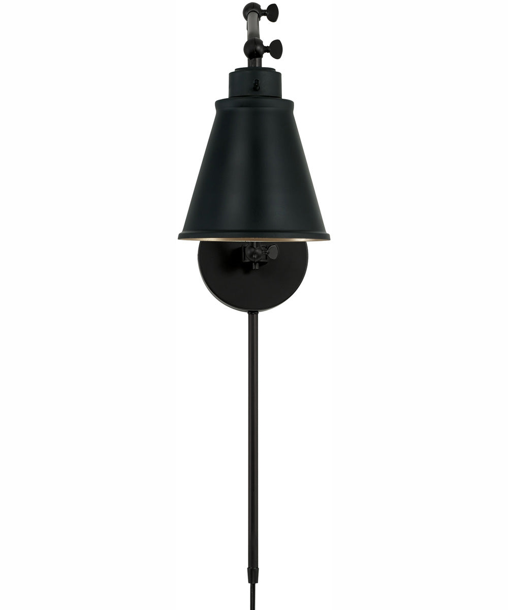 Shay 1-Light Plug In Sconce Matte Black, 6"W