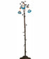 58" High Pink/Blue Tiffany Pond Lily 3 Light Floor Lamp