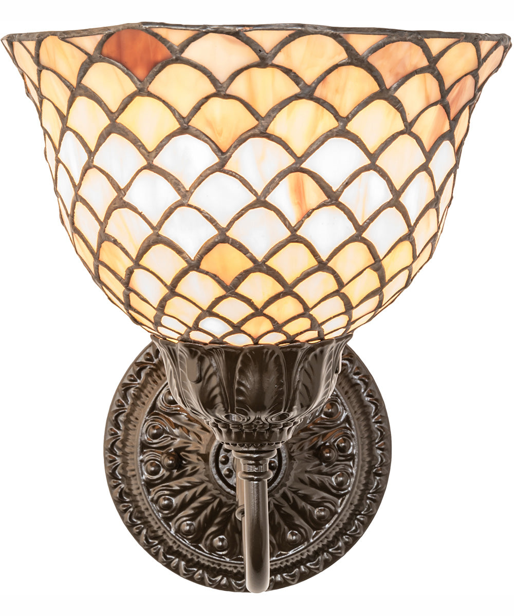 8" Wide Tiffany Fishscale Wall Sconce